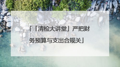 「清检大讲堂」严把财务预算与支出合规关