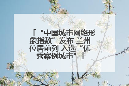 “中国城市网络形象指数”发布 兰州位居前列 入选“优秀案例城市”