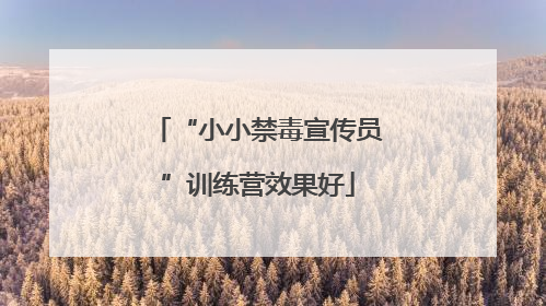 “小小禁毒宣传员”训练营效果好
