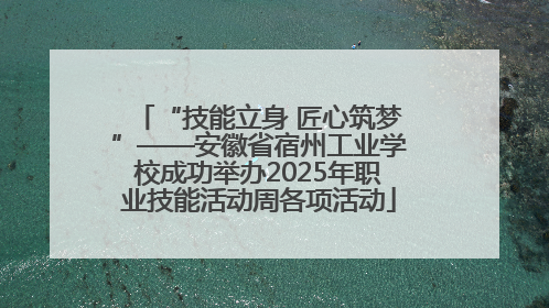 “技能立身 匠心筑梦”——安徽省宿州工业学校成功举办2025年职业技能活动周各项活动