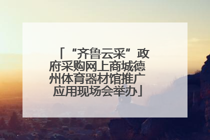 “齐鲁云采”政府采购网上商城德州体育器材馆推广应用现场会举办