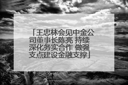 王忠林会见中金公司董事长陈亮 持续深化务实合作 做强支点建设金融支撑
