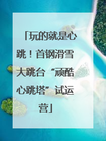 玩的就是心跳！首钢滑雪大跳台“顽酷心跳塔”试运营
