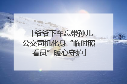 爷爷下车忘带孙儿 公交司机化身“临时照看员”暖心守护
