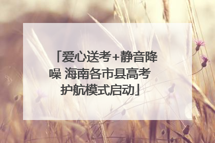 爱心送考+静音降噪 海南各市县高考护航模式启动