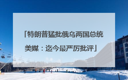 特朗普猛批俄乌两国总统 美媒：迄今最严厉批评