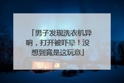 男子发现洗衣机异响，打开被吓晕！没想到竟是这玩意