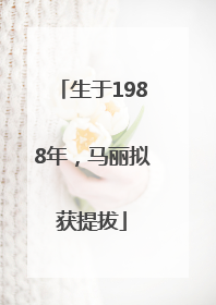 生于1988年，马丽拟获提拔