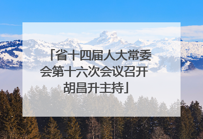 省十四届人大常委会第十六次会议召开 胡昌升主持