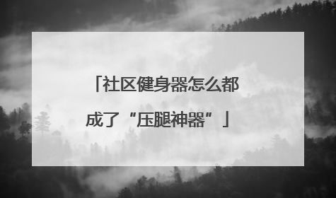 社区健身器怎么都成了“压腿神器”