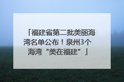 福建省第二批美丽海湾名单公布！泉州3个海湾“美在福建”