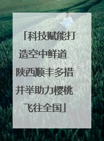 科技赋能打造空中鲜道 陕西顺丰多措并举助力樱桃飞往全国