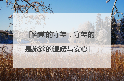 窗前的守望，守望的是旅途的温暖与安心