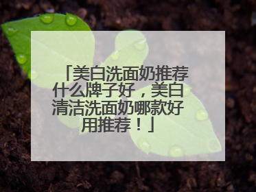 美白洗面奶推荐什么牌子好，美白清洁洗面奶哪款好用推荐！