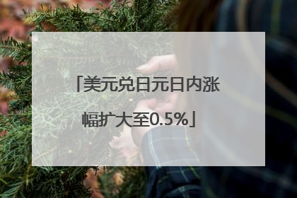 美元兑日元日内涨幅扩大至0.5%