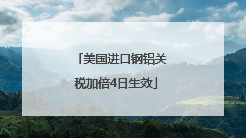 美国进口钢铝关税加倍4日生效