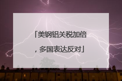 美钢铝关税加倍，多国表达反对