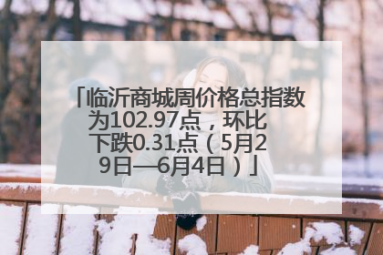 临沂商城周价格总指数为102.97点，环比下跌0.31点（5月29日—6月4日）