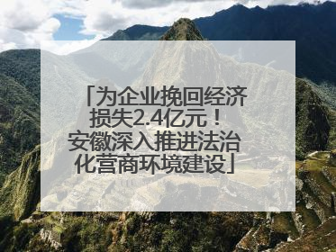 为企业挽回经济损失2.4亿元！安徽深入推进法治化营商环境建设