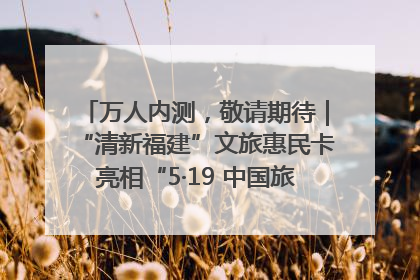 万人内测，敬请期待｜“清新福建”文旅惠民卡亮相“5·19 中国旅游日”福建分会场