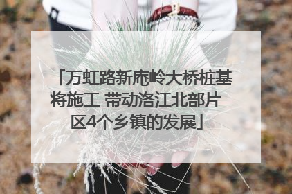万虹路新庵岭大桥桩基将施工 带动洛江北部片区4个乡镇的发展