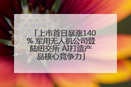 上市首日暴涨140% 军用无人机公司登陆纽交所 AI打造产品核心竞争力