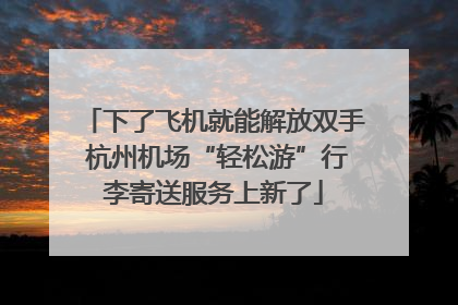 下了飞机就能解放双手 杭州机场“轻松游”行李寄送服务上新了