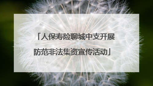 人保寿险聊城中支开展防范非法集资宣传活动