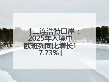 二连浩特口岸：2025年入境中欧班列同比增长17.73%