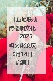 五地联动传播明文化！2025明文化论坛6月14日启幕