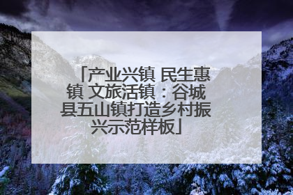 产业兴镇 民生惠镇 文旅活镇：谷城县五山镇打造乡村振兴示范样板