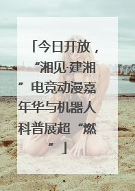 今日开放，“湘见·建湘”电竞动漫嘉年华与机器人科普展超“燃”