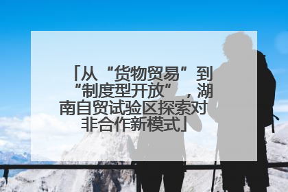 从“货物贸易”到“制度型开放”，湖南自贸试验区探索对非合作新模式