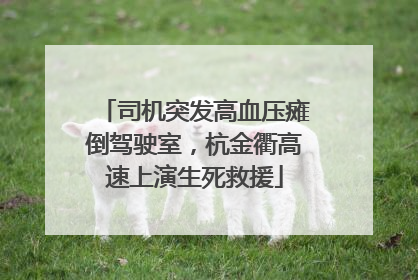 司机突发高血压瘫倒驾驶室，杭金衢高速上演生死救援