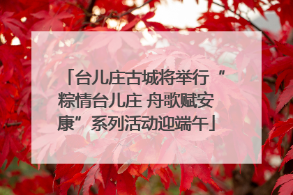 台儿庄古城将举行“粽情台儿庄 舟歌赋安康”系列活动迎端午