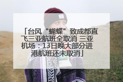 台风“蝴蝶”致成都直飞三亚航班全取消 三亚机场：13日晚大部分进港航班还未取消