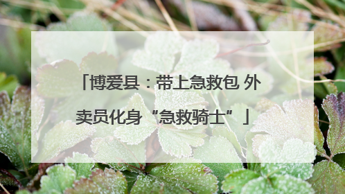 博爱县：带上急救包 外卖员化身“急救骑士”