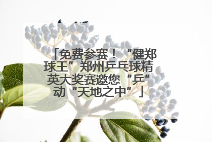 免费参赛！“健郑球王”郑州乒乓球精英大奖赛邀您“乒”动“天地之中”
