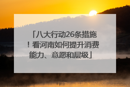 八大行动26条措施！看河南如何提升消费能力、意愿和层级