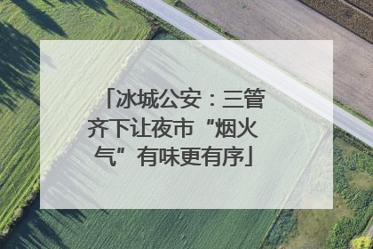 冰城公安：三管齐下让夜市“烟火气”有味更有序