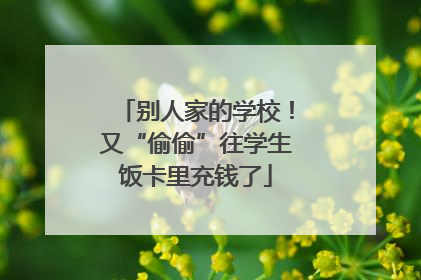 别人家的学校！又“偷偷”往学生饭卡里充钱了