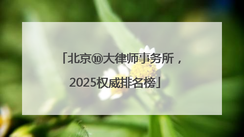 北京⑩大律师事务所，2025权威排名榜