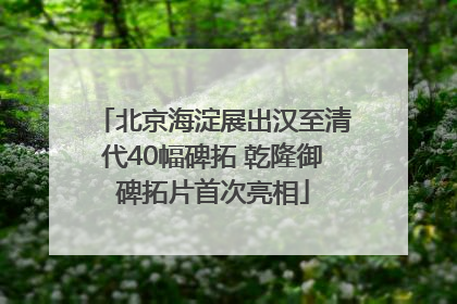 北京海淀展出汉至清代40幅碑拓 乾隆御碑拓片首次亮相