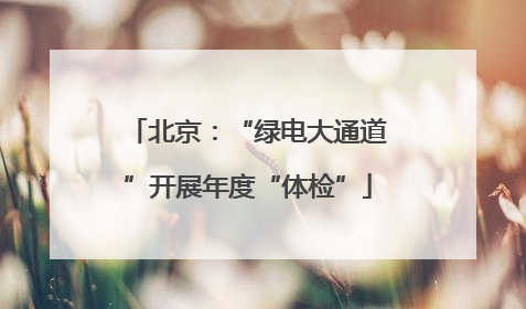 北京：“绿电大通道”开展年度“体检”