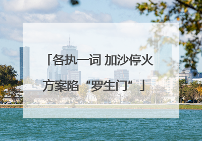 各执一词 加沙停火方案陷“罗生门”