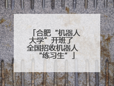 合肥“机器人大学”开班了 全国招收机器人“练习生”
