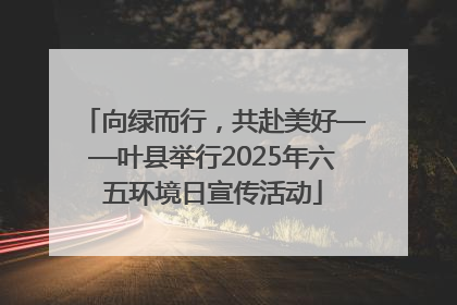 向绿而行，共赴美好——叶县举行2025年六五环境日宣传活动