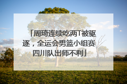 周琦连续吃两T被驱逐，全运会男篮小组赛四川队出师不利