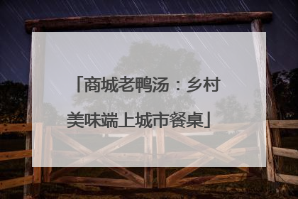 商城老鸭汤：乡村美味端上城市餐桌