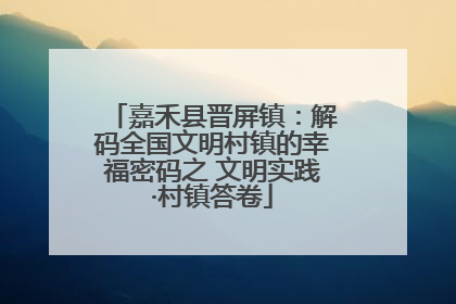 嘉禾县晋屏镇：解码全国文明村镇的幸福密码之 文明实践·村镇答卷